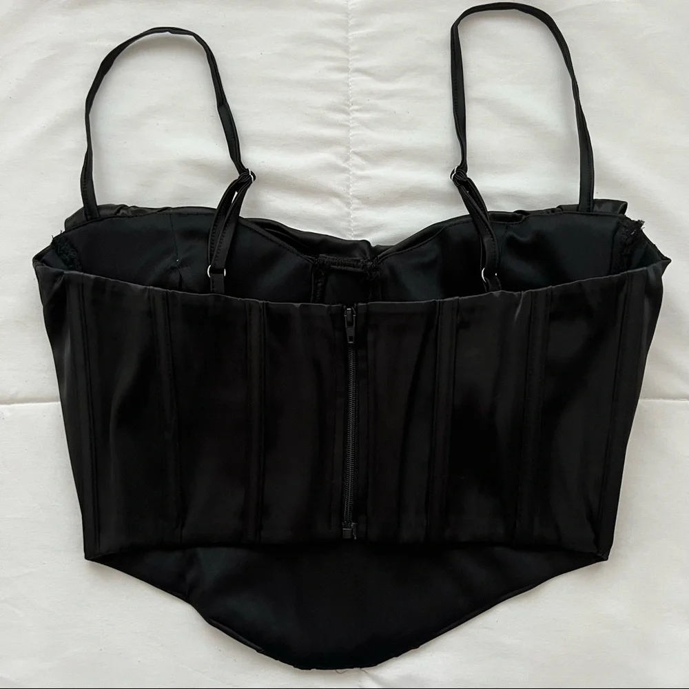 FINAL SALE luxurious satin corset bustier trendy women’s top party outfit - Picture 3 of 7
